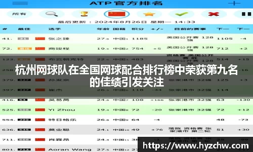 杭州网球队在全国网球配合排行榜中荣获第九名的佳绩引发关注